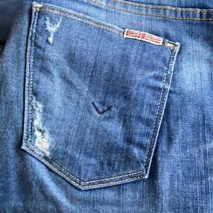 Hudson tally sugarcoat raw hem skinny jeans light